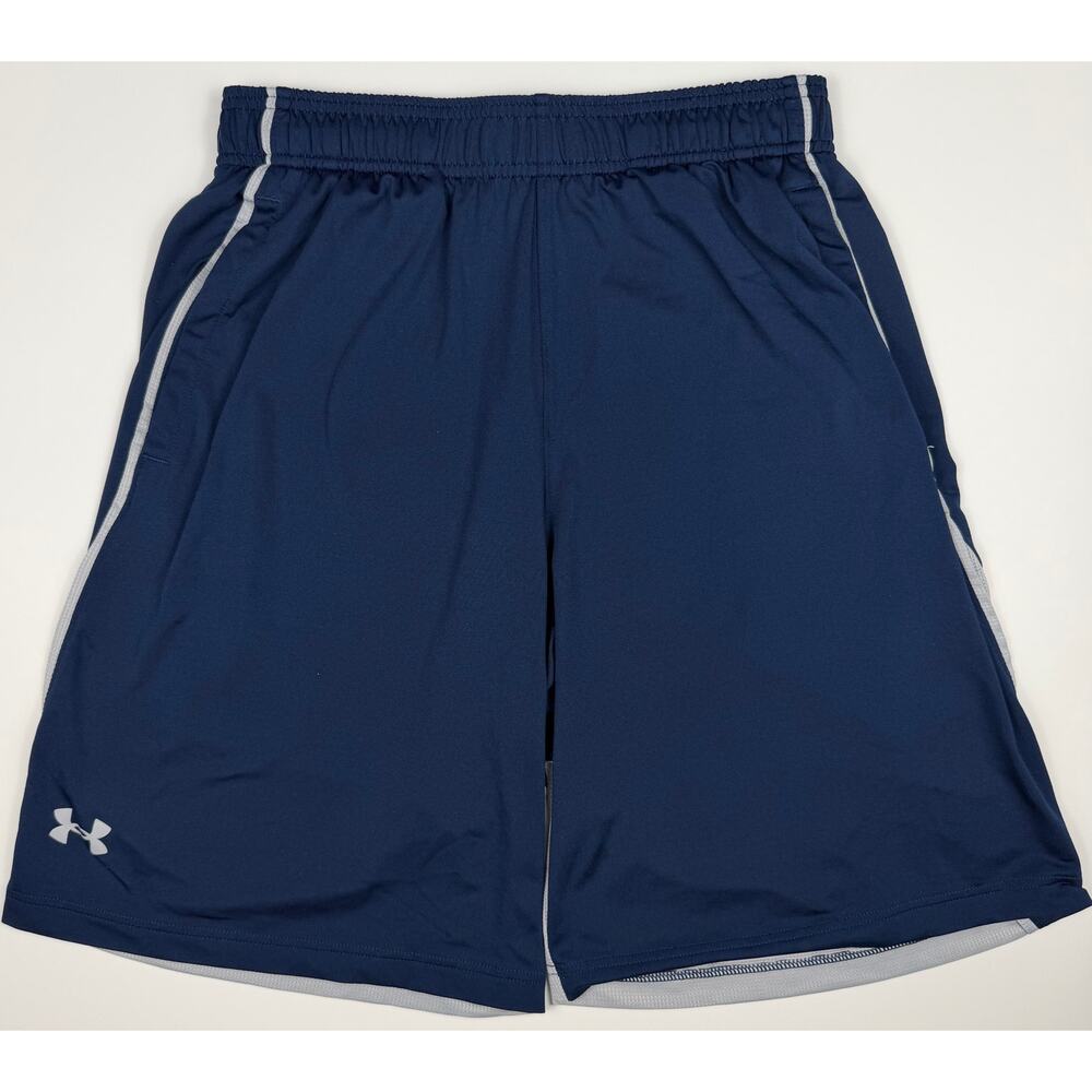 Under Armour Men’s Medium Navy Blue Athletic Shorts Basketball Gym Performance
